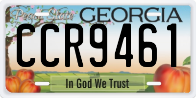 GA license plate CCR9461