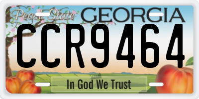 GA license plate CCR9464