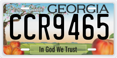 GA license plate CCR9465