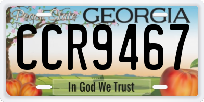 GA license plate CCR9467
