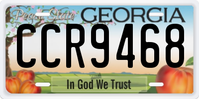 GA license plate CCR9468