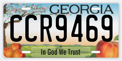 GA license plate CCR9469