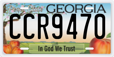 GA license plate CCR9470