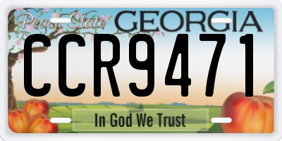 GA license plate CCR9471