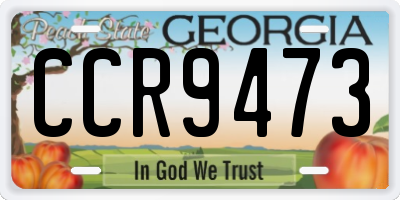 GA license plate CCR9473