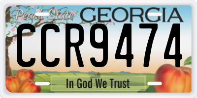 GA license plate CCR9474