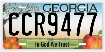 GA license plate CCR9477