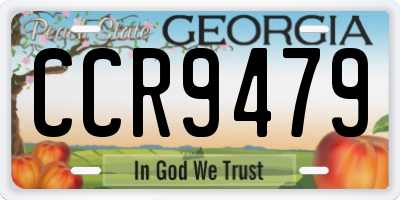 GA license plate CCR9479