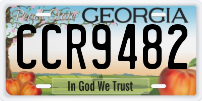 GA license plate CCR9482