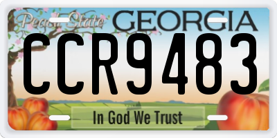 GA license plate CCR9483