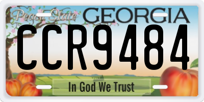 GA license plate CCR9484