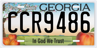GA license plate CCR9486