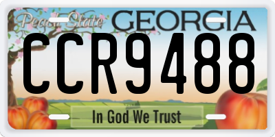 GA license plate CCR9488