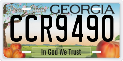 GA license plate CCR9490