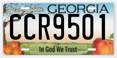 GA license plate CCR9501
