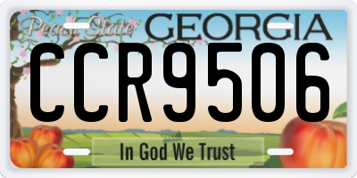 GA license plate CCR9506