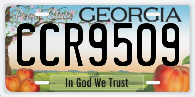 GA license plate CCR9509