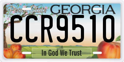 GA license plate CCR9510