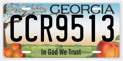 GA license plate CCR9513