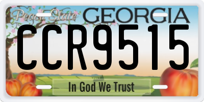 GA license plate CCR9515