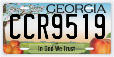 GA license plate CCR9519