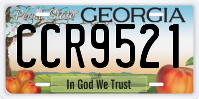 GA license plate CCR9521