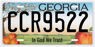 GA license plate CCR9522