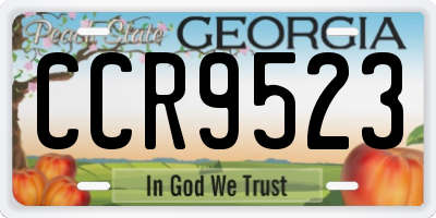 GA license plate CCR9523