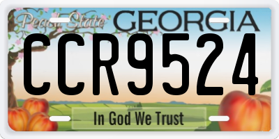 GA license plate CCR9524