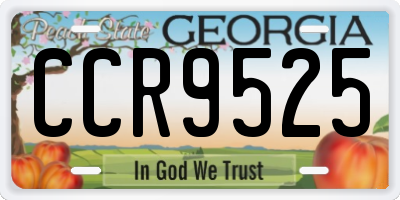 GA license plate CCR9525