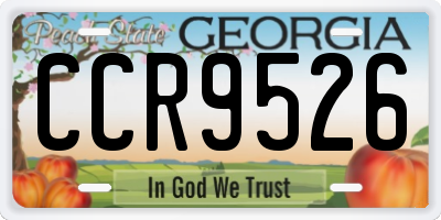 GA license plate CCR9526