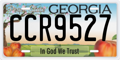 GA license plate CCR9527
