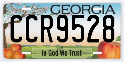 GA license plate CCR9528
