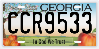 GA license plate CCR9533