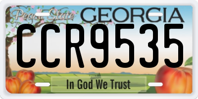 GA license plate CCR9535