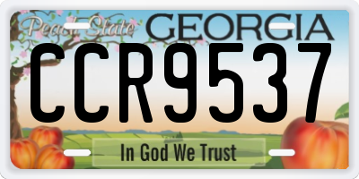 GA license plate CCR9537