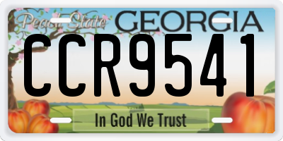 GA license plate CCR9541