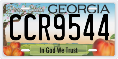 GA license plate CCR9544