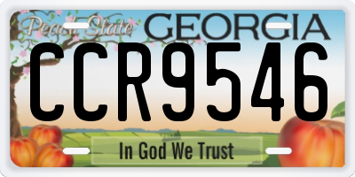 GA license plate CCR9546