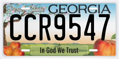 GA license plate CCR9547