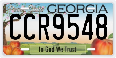 GA license plate CCR9548