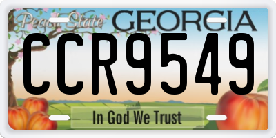 GA license plate CCR9549