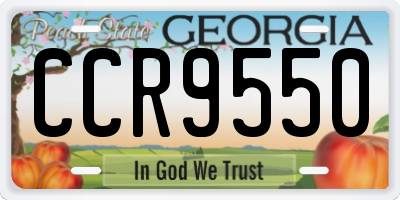 GA license plate CCR9550