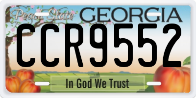 GA license plate CCR9552