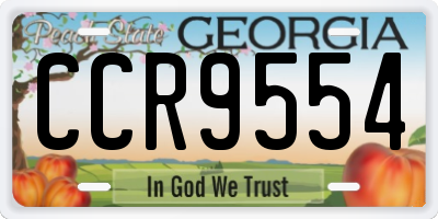 GA license plate CCR9554