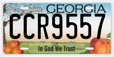GA license plate CCR9557