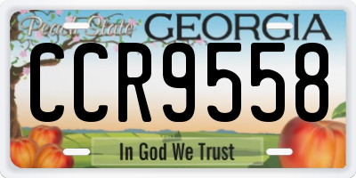 GA license plate CCR9558