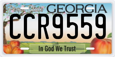 GA license plate CCR9559