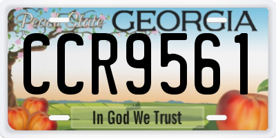 GA license plate CCR9561