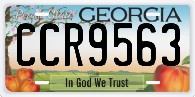 GA license plate CCR9563